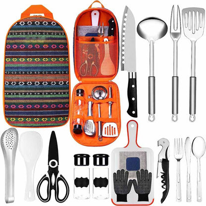Tent Camping Kitchen RV Cooking Set Utensils Dining Fork Spoon Set