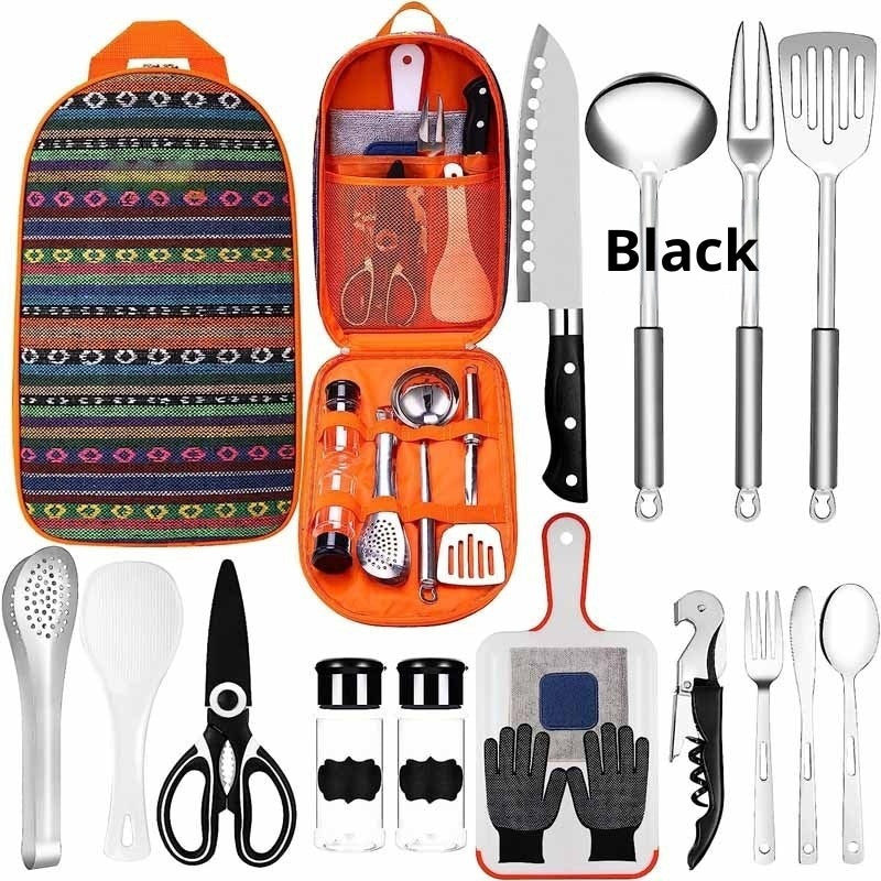 Tent Camping Kitchen RV Cooking Set Utensils Dining Fork Spoon Set