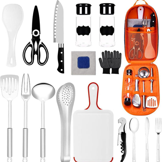 Tent Camping Kitchen RV Cooking Set Utensils Dining Fork Spoon Set